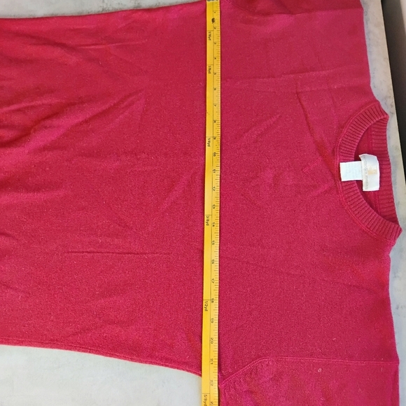 Vintage Precious Fibers Cashmere Sweater Womens Medium Red Crewneck Casual - Picture 12 of 13